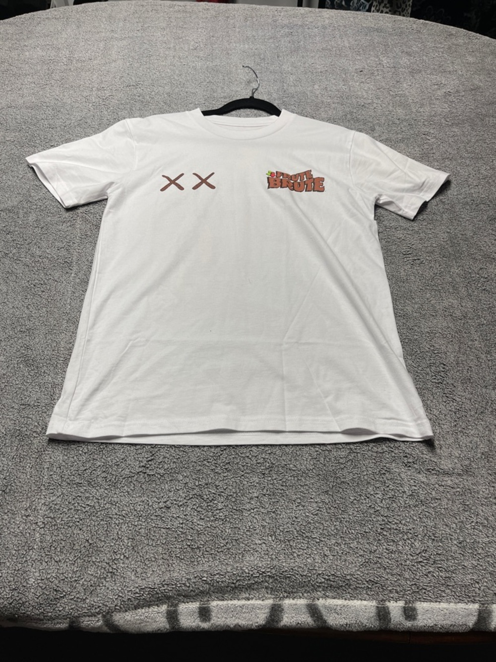 White Short Sleeve Graphic Tee with Small Chest Print